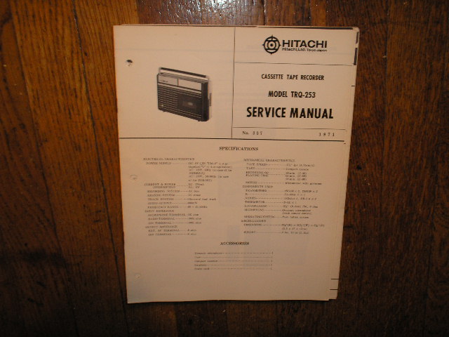 TRQ-253 Cassette Tape Recorder Service Manual